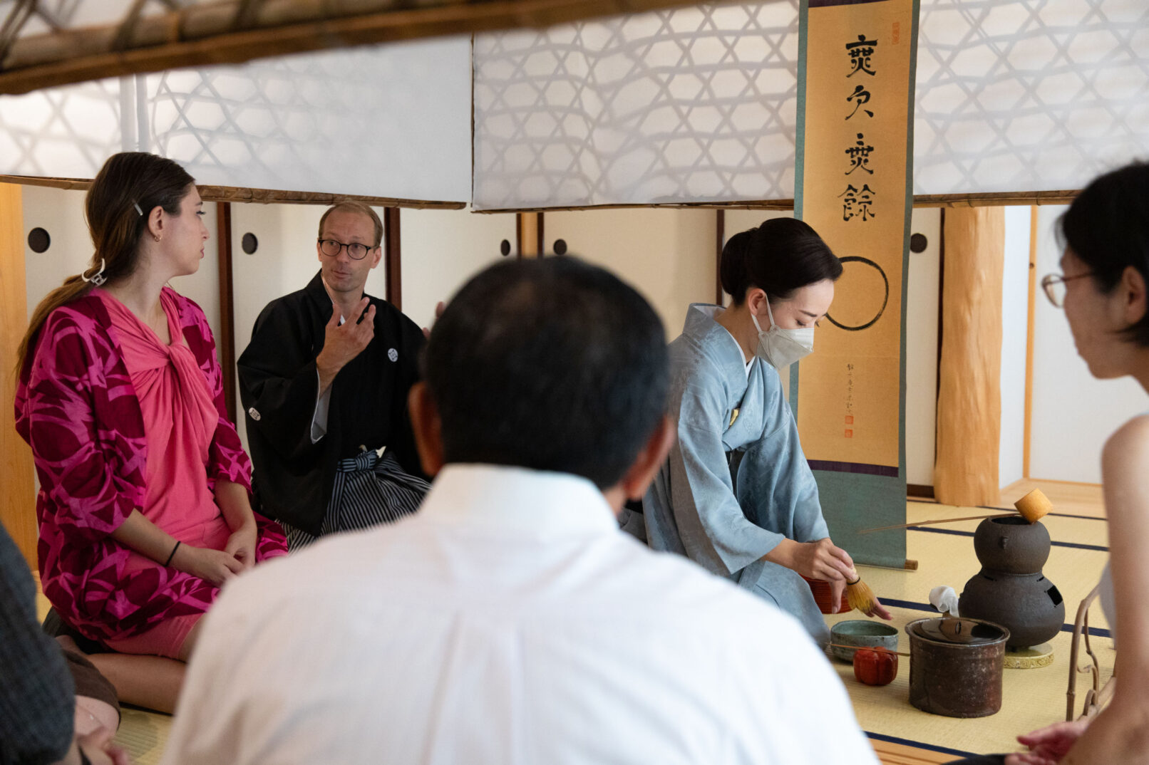 Washi and Bamboo tea room collaboration of artist Kjell Hahn and Fuyuko Kobori